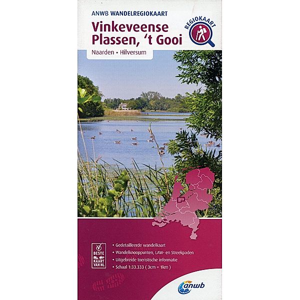 ANWB Wandelkaarten Nederland / Vinkeveense Plassen, 'tGooi (Naarden / Hilversum); .