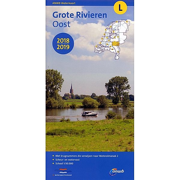 ANWB Waterkaart Grote Rivieren Oost 2018/2019, Anwb