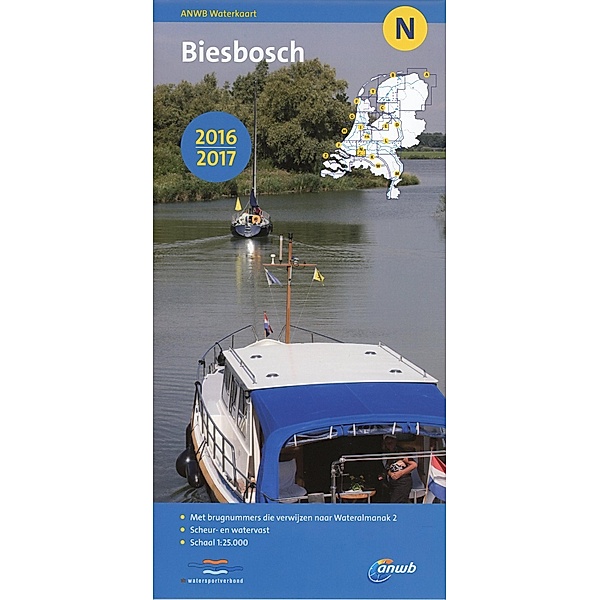 ANWB Waterkaart Wasserkarte N Biesbosch 2016/2017