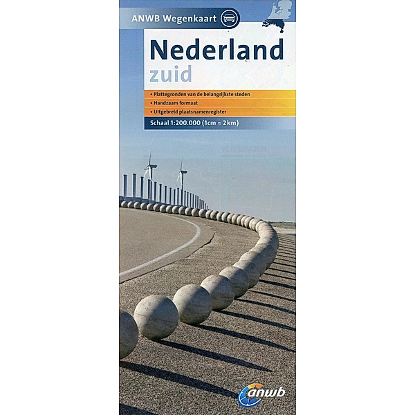 ANWB Wegenkaart Nederland zuid