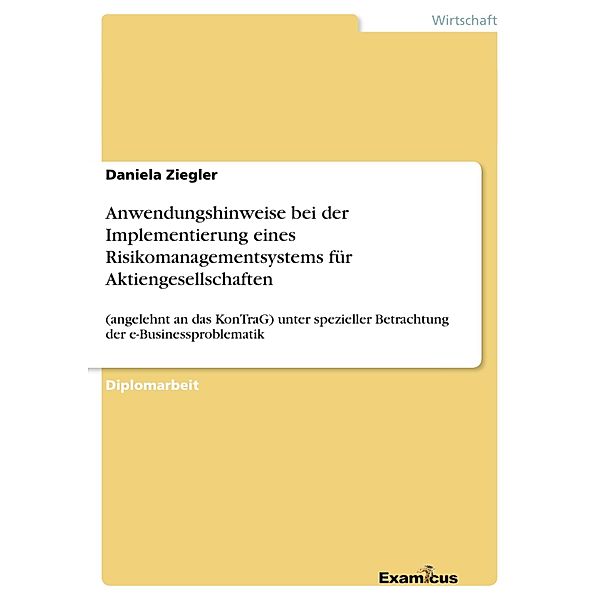 Anwendungshinweise bei der Implementierung eines Risikomanagementsystems für Aktiengesellschaften, Daniela Ziegler