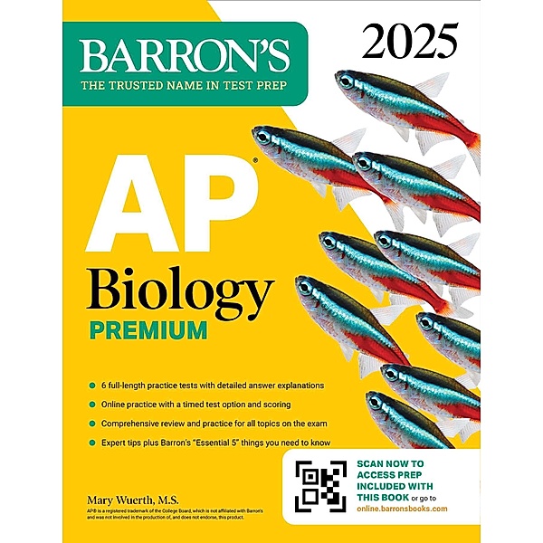 AP Biology Premium, 2025: 6 Practice Tests + Comprehensive Review + Online Practice, Mary Wuerth