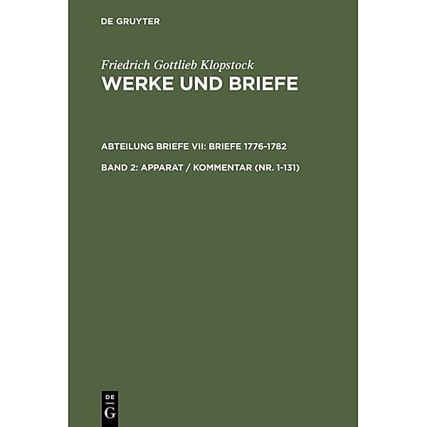 Apparat / Kommentar (Nr. 1-131).Bd.2, Friedrich Gottlieb Klopstock