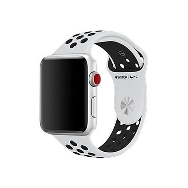 APPLE 42mm Pure Platinum/Black Nike Sport Band - S/M & M/L