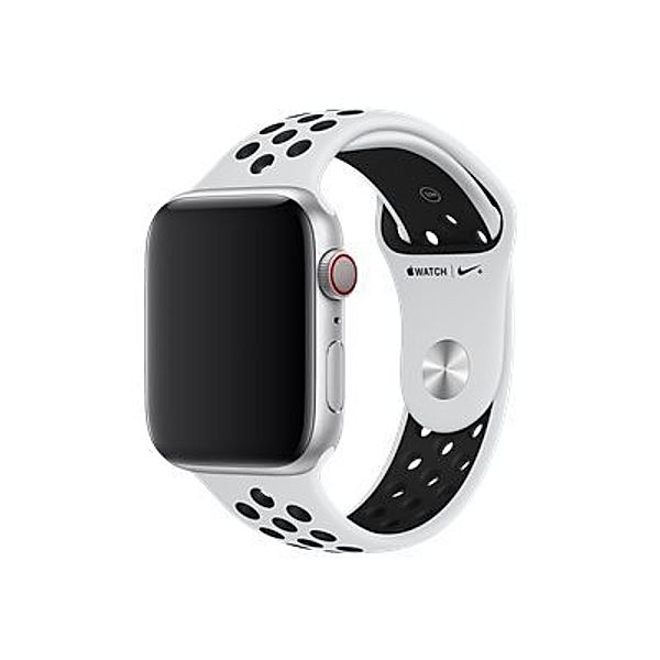 APPLE 44mm Pure Platinum/Black Nike Sport Band - S/M & M/L