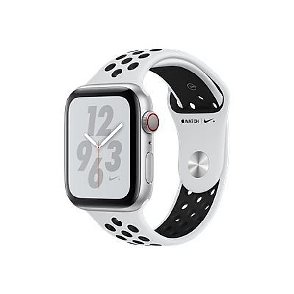 APPLE Watch Nike+ Series 4 Cellular 44mm Silver Aluminium Case with Pure Platinum Black Nike Sport Band