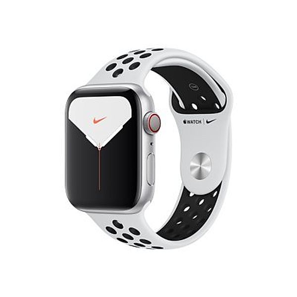 APPLE Watch Nike Series 5 GPS + Cellular 44mm Silver Aluminium Case with Pure Platinum Black Nike Sport Band