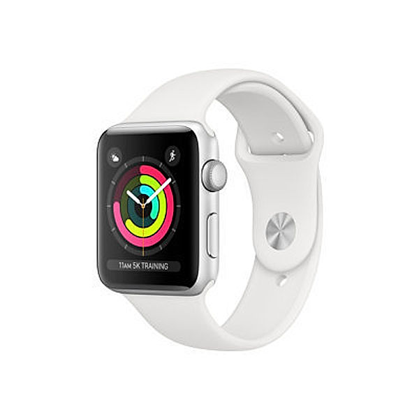 APPLE Watch Series 3 GPS 42mm Silver Aluminium Case with White Sport Band