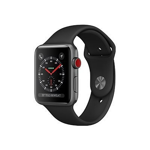 APPLE Watch Series 3 GPS + Cellular 38mm Space Grey Aluminium Case with Black Sport Band