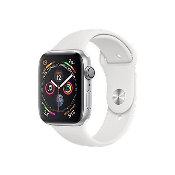 APPLE Watch Series 4 GPS 40mm Silver Aluminium Case with White Sport Band