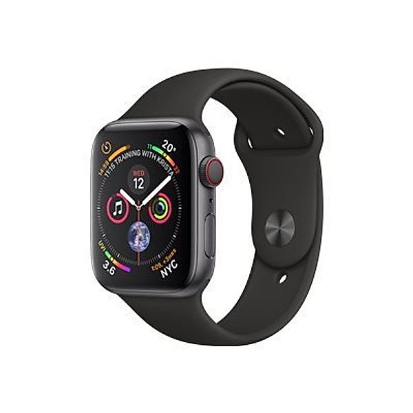 APPLE Watch Series 4 GPS + Cellular 44mm Space Grey Aluminium Case with Black Sport Band
