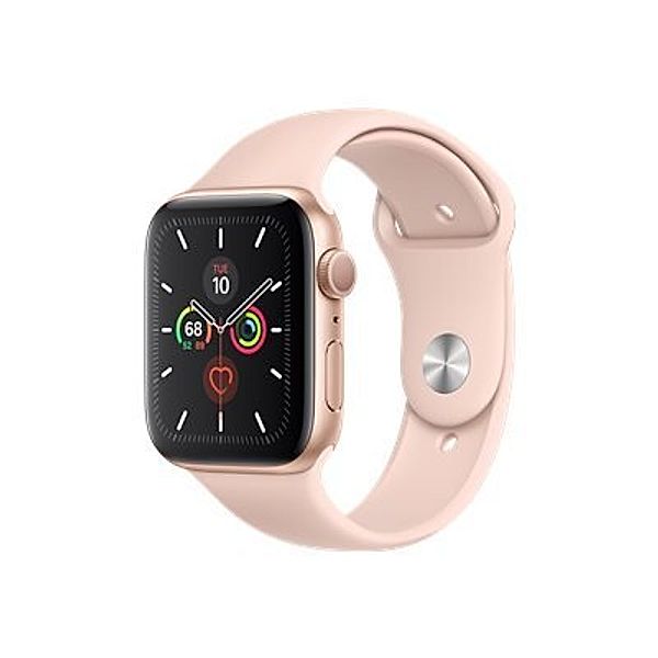 APPLE Watch Series 5 GPS 44mm Gold Aluminium Case with Pink Sand Sport Band - S/M & M/L