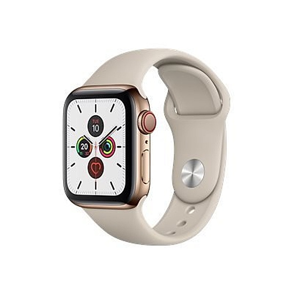 APPLE Watch Series 5 GPS + Cellular 40mm Gold Stainless Steel Case with Stone Sport Band - S/M & M/L