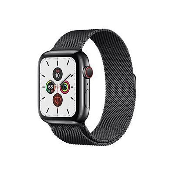 APPLE Watch Series 5 GPS + Cellular 44mm Space Black Stainless Steel Case with Space Black Milanese Loop