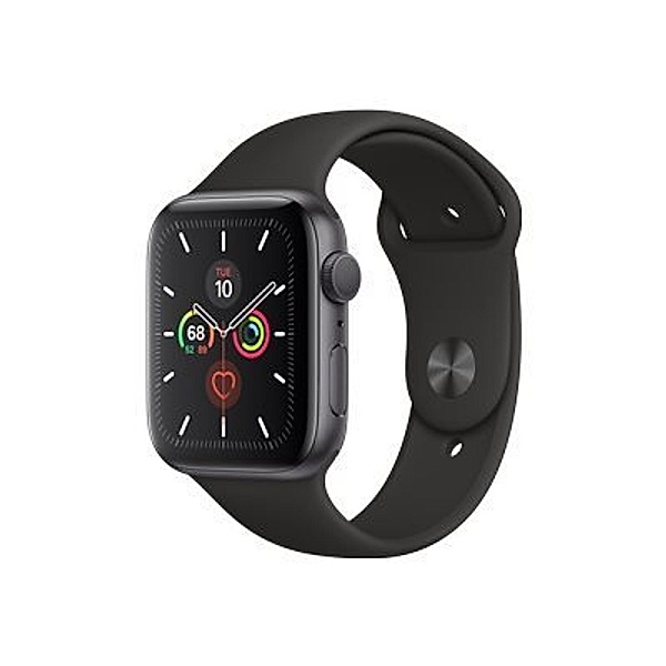 APPLE Watch Series 5 GPS + Cellular 44mm Space Grey Aluminium Case with Black Sport Band - S/M & M/L