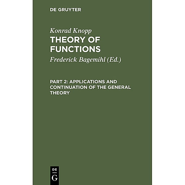 Applications and Continuation of the General Theory, Konrad Knopp