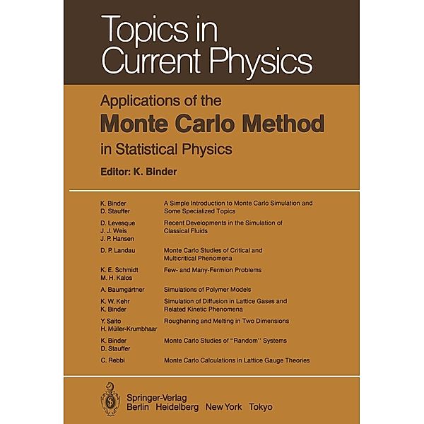Applications of the Monte Carlo Method in Statistical Physics / Topics in Current Physics Bd.36