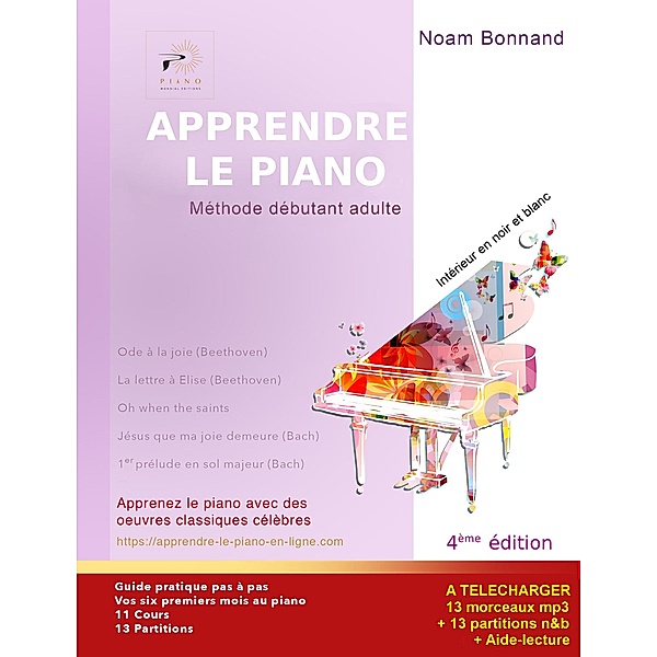 Apprendre le piano méthode débutant adulte (noir&blanc), Noam Bonnand