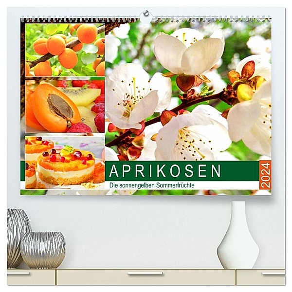 Aprikosen. Die sonnengelben Sommerfrüchte (hochwertiger Premium Wandkalender 2024 DIN A2 quer), Kunstdruck in Hochglanz, Rose Hurley