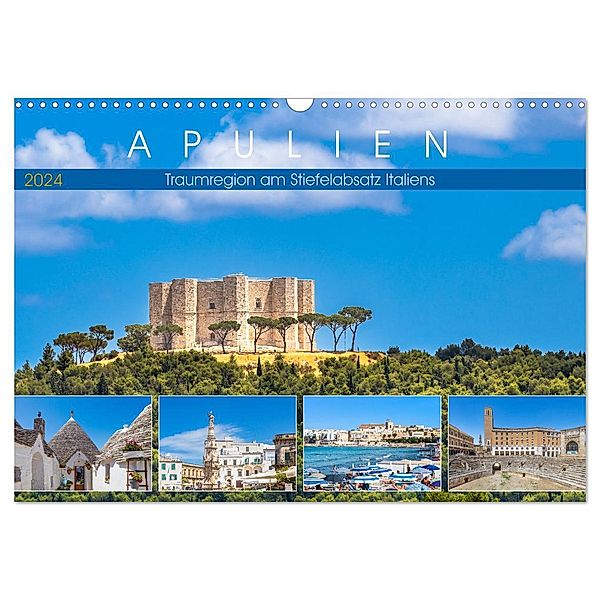 Apulien - Traumregion am Stiefelabsatz Italiens (Wandkalender 2024 DIN A3 quer), CALVENDO Monatskalender, Dieter Meyer
