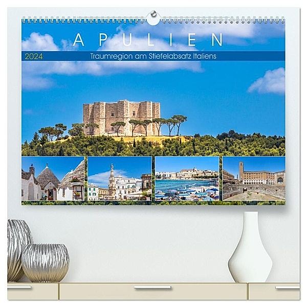 Apulien - Traumregion am Stiefelabsatz Italiens (hochwertiger Premium Wandkalender 2024 DIN A2 quer), Kunstdruck in Hochglanz, Dieter Meyer
