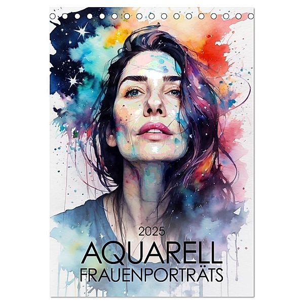 Aquarell-Frauenporträts (Tischkalender 2025 DIN A5 hoch), CALVENDO Monatskalender, Calvendo, Werner Braun