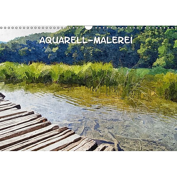 Aquarell-Malerei Kalender (Wandkalender 2018 DIN A3 quer), Helmut Schneller