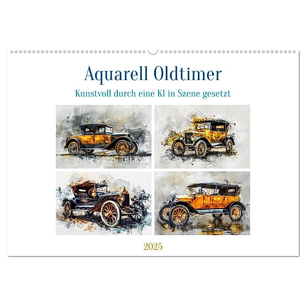Aquarell Oldtimer (Wandkalender 2025 DIN A2 quer), CALVENDO Monatskalender, Calvendo, Steffen Gierok-Latniak