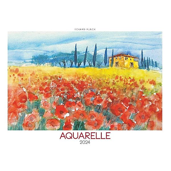 Aquarelle 2024 - Bildkalender 48,5x34 cm - einzigartige Aquarellkunst - Malerei - Kunstkalender - Wandkalender - Wandplaner - Alpha Edition