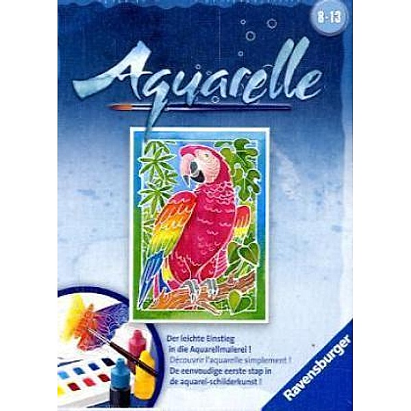 Aquarelle Mini, Bildgröße 8,5 x 12 cm: Papagei