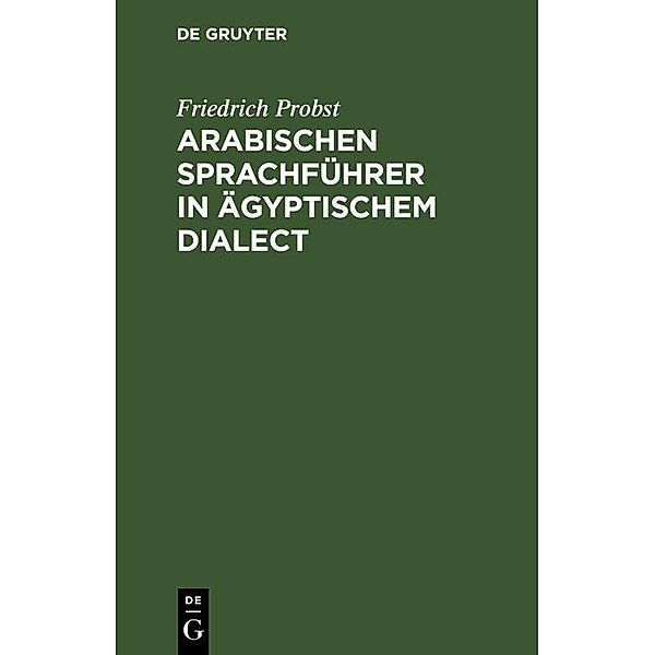 Arabischen Sprachführer in ägyptischem Dialect