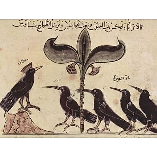 Arabischer Maler um 1210 - Kalîla und Dimna, Schakalmärchen, Szene: Der Krähenkönig und seine Räte - 1.000 Teile (Puzzle