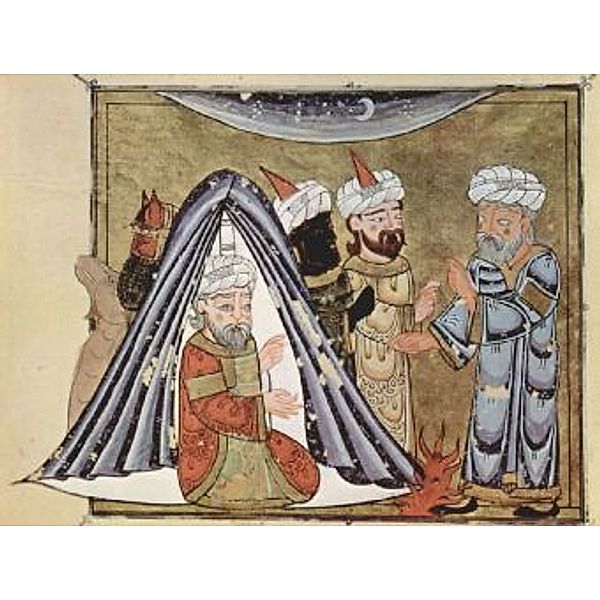 Arabischer Maler um 1335 - Al-Hârith spricht mit dem prächtig gekleideten Abû Zayd in seinem Zelt - 200 Teile (Puzzle)