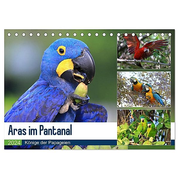 Aras im Pantanal (Tischkalender 2024 DIN A5 quer), CALVENDO Monatskalender, Yvonne und Michael Herzog