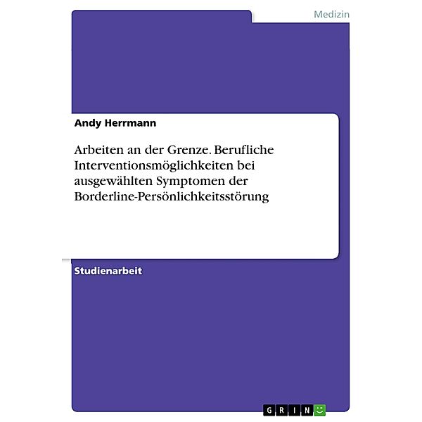 Arbeiten an der Grenze. Berufliche Interventionsmöglichkeiten bei ausgewählten Symptomen der Borderline-Persönlichkeitsstörung, Andy Herrmann