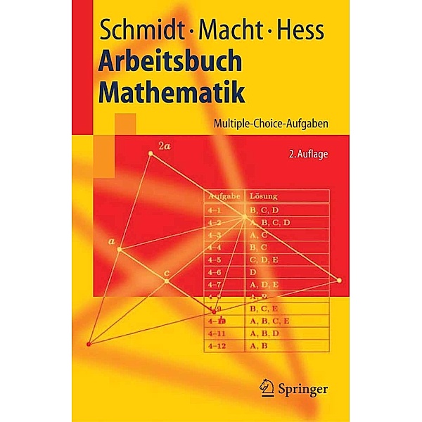 Arbeitsbuch Mathematik / Springer-Lehrbuch, Klaus D. Schmidt, Wolfgang Macht, Klaus Th. Hess