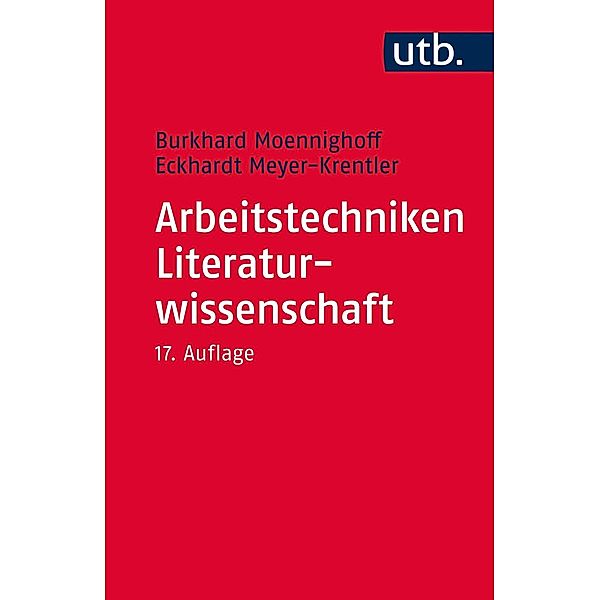 Arbeitstechniken Literaturwissenschaft, Burkhard Moennighoff, Eckhardt Meyer-Krentler