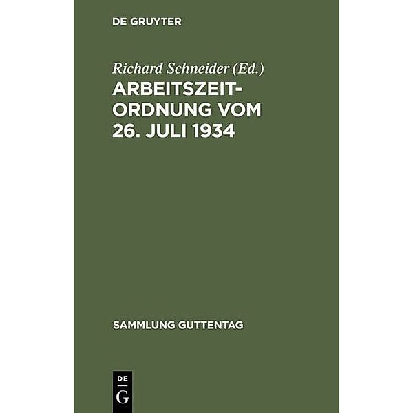 Arbeitszeitordnung vom 26. Juli 1934