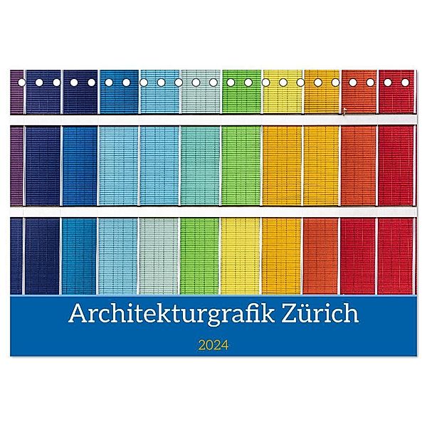 Architekturgrafik Zürich (Tischkalender 2024 DIN A5 quer), CALVENDO Monatskalender, Franco Tessarolo