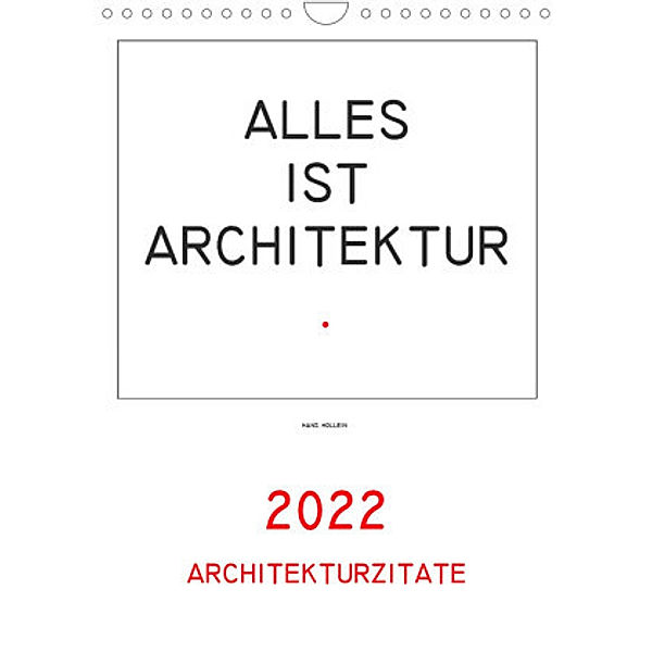 Architekturzitate (Wandkalender 2022 DIN A4 hoch), Ingrid Marie Fischer