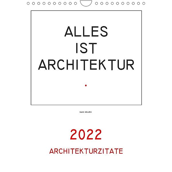 Architekturzitate (Wandkalender 2022 DIN A4 hoch), Ingrid Marie Fischer