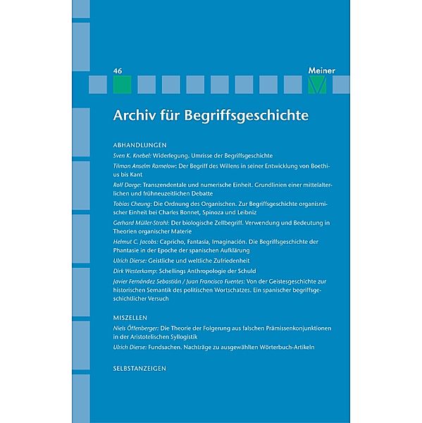 Archiv für Begriffsgeschichte. Band 46 / Archiv für Begriffsgeschichte Bd.46