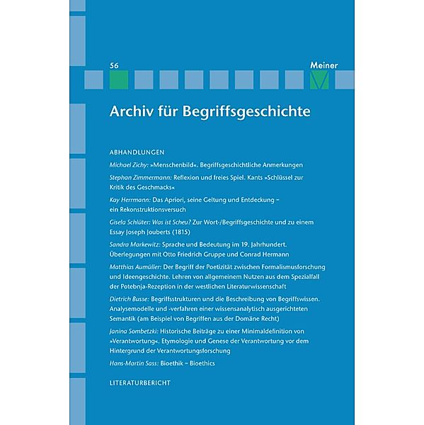 Archiv für Begriffsgeschichte. Band 56 / Archiv für Begriffsgeschichte Bd.56