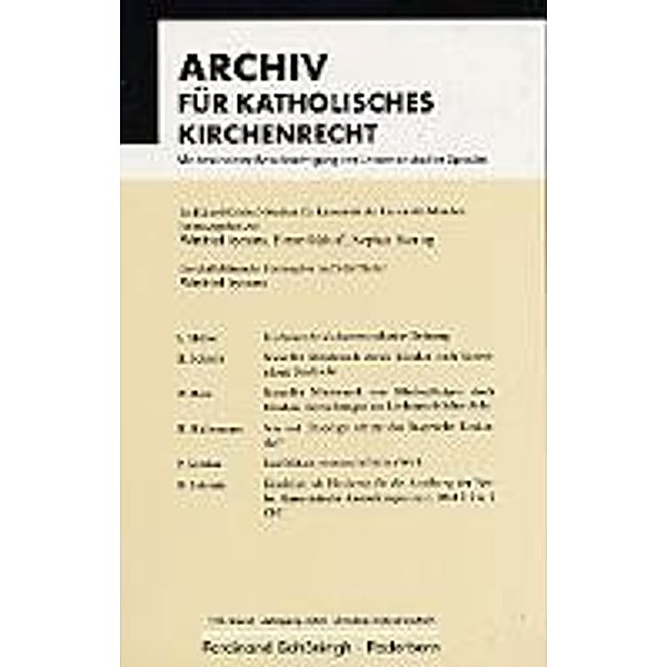 Archiv für Katholisches Kirchenrecht