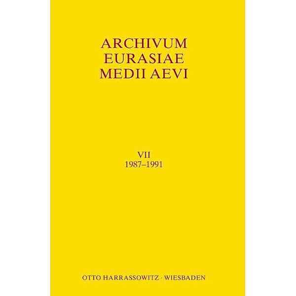Archivum Eurasiae Medii Aevi VII 1987-1991