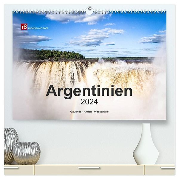 Argentinien, Gauchos - Anden - Wasserfälle (hochwertiger Premium Wandkalender 2024 DIN A2 quer), Kunstdruck in Hochglanz, Uwe Bergwitz