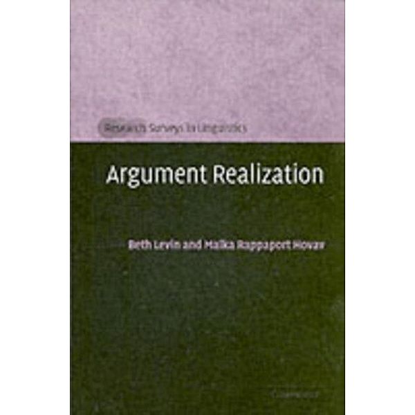 Argument Realization, Beth Levin