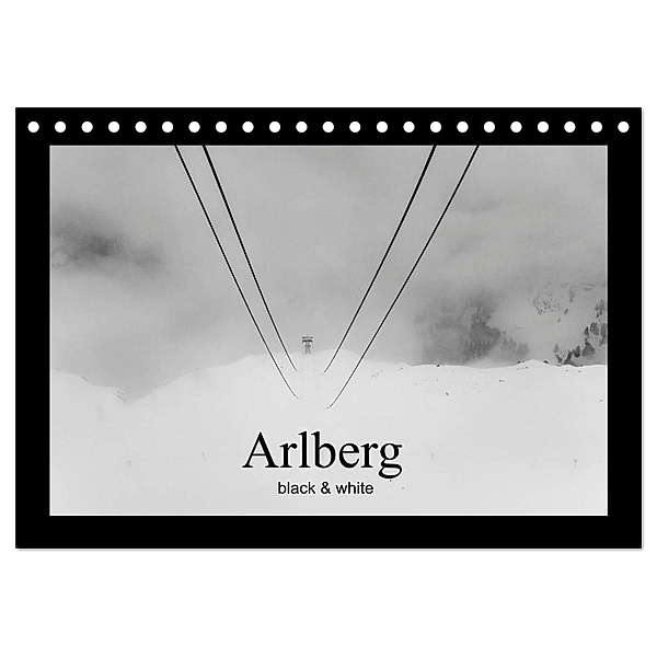 Arlberg black and white (Tischkalender 2024 DIN A5 quer), CALVENDO Monatskalender, Ulrich Männel studio-fifty-five