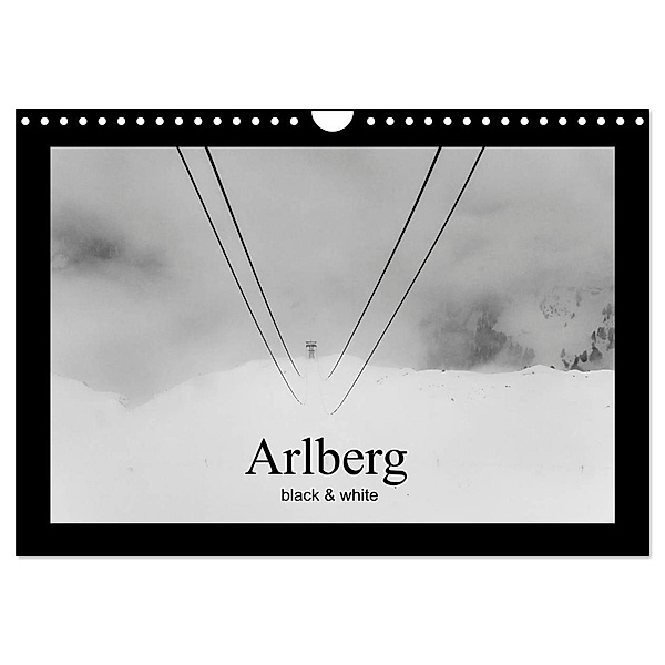 Arlberg black and white (Wandkalender 2024 DIN A4 quer), CALVENDO Monatskalender, Ulrich Männel studio-fifty-five