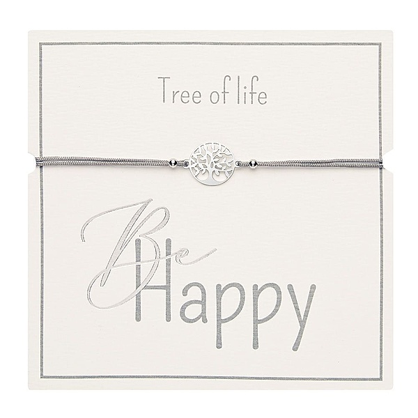 Armband - Be Happy - Edelstahl - Baum des Lebens